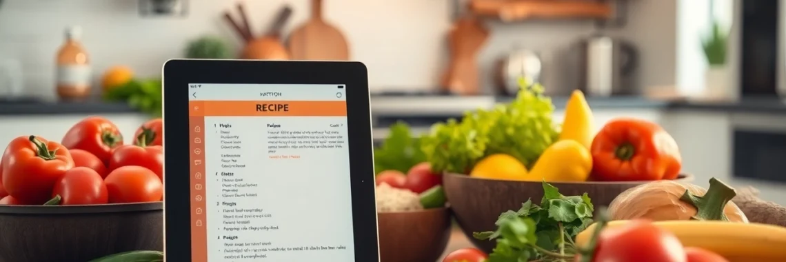 Save recipes my way with an intuitive app showcasing organized recipes on a tablet in a cozy kitchen setting.