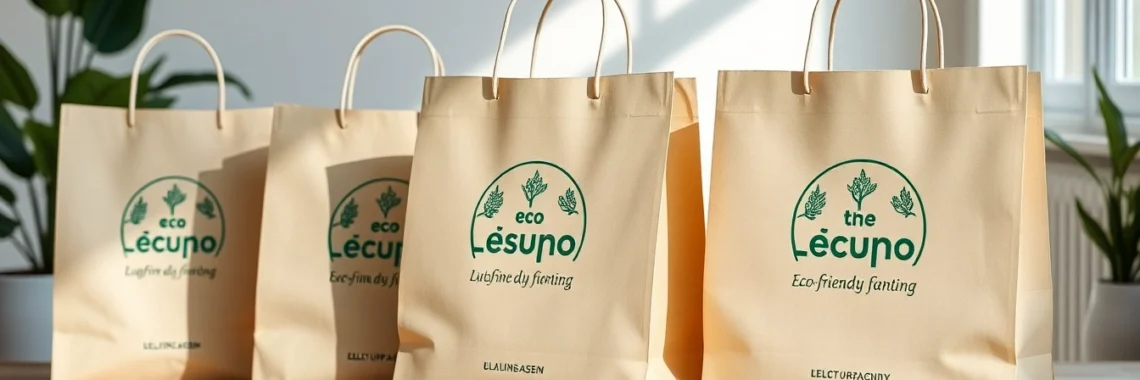 Wytrzymałe torebki papierowe Lublin na zakupy, wykonane z ekologicznych materiałów z eleganckim nadrukiem