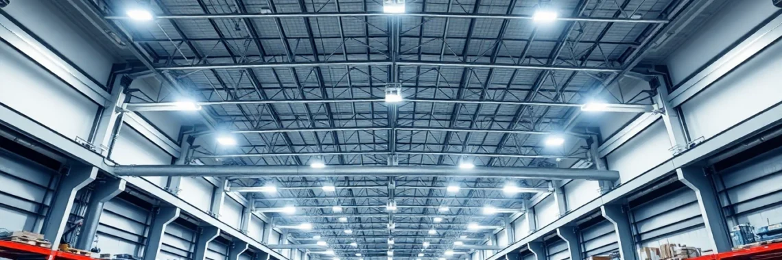 Moderne Industriehalle mit LED-Beleuchtung
