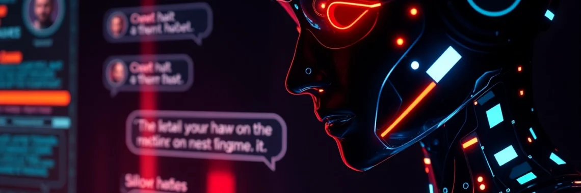 Engaging nsfw ai chat interaction with realistic digital AI avatar in a dark, neon-lit environment for immersive adult conversations.