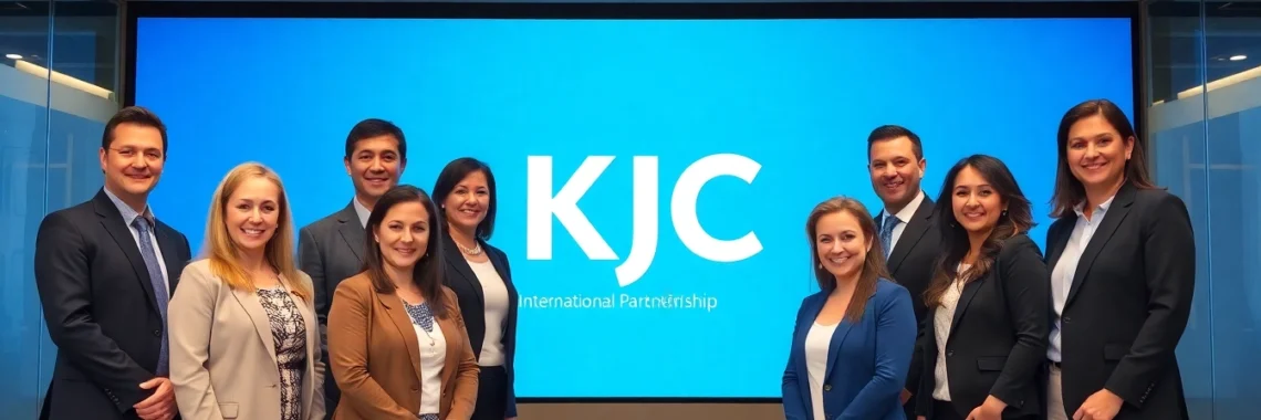 KJC's international partnership team collaborating with global brands to enhance entertainment solutions.