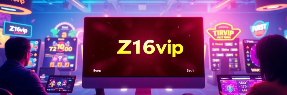 Z16vip platform interface showcasing secure gaming environment and user engagement features, highlighting modern design and accessibility.