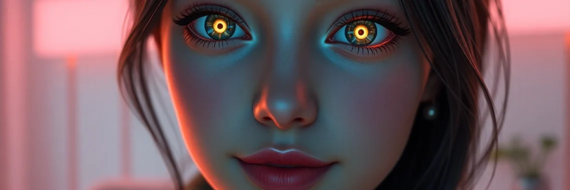 AI girlfriend engaging in a natural, unfiltered NSFW chat, showcasing realistic facial expressions and expressive body language for immersive digital companionship.