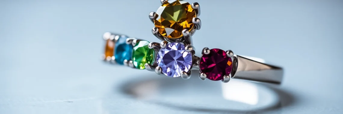 Vivid engagement rings with gemstones showcasing vibrant colors and intricate settings for memorable proposals