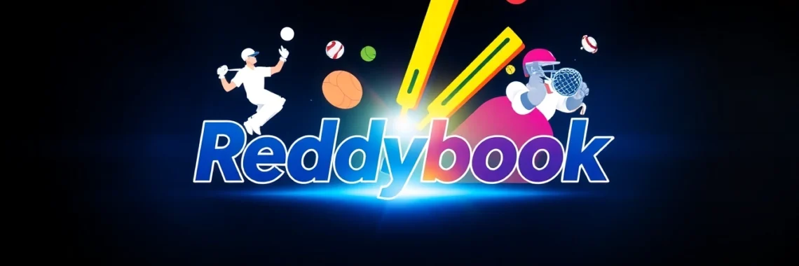 Reddybook logo with cricket and sports betting icons illustrating a trusted online betting platform in India.