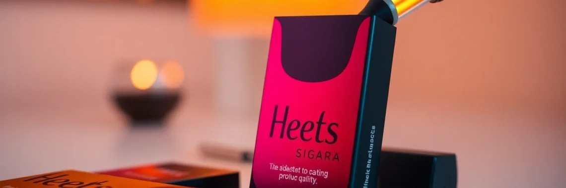 Heets sigara heatsticks being inserted into a stylish heated tobacco device, highlighting product quality and usage ease for smokers seeking alternatives.