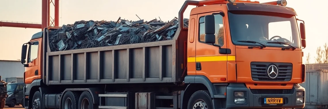 Professional Schrottabholung service in NRW with mobile scrap collection vehicle operating