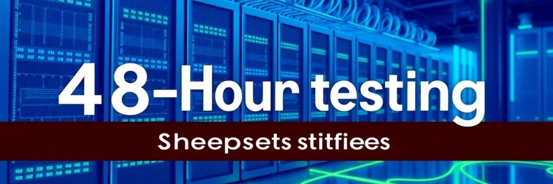 Animated graphic of a server for teste cs 48h highlighting fast connectivity and reliable streaming